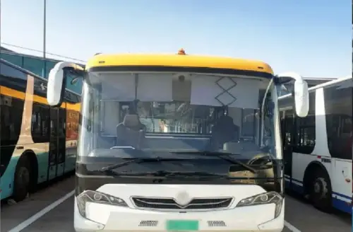 Airport shuttle bus with 14T eaxles.