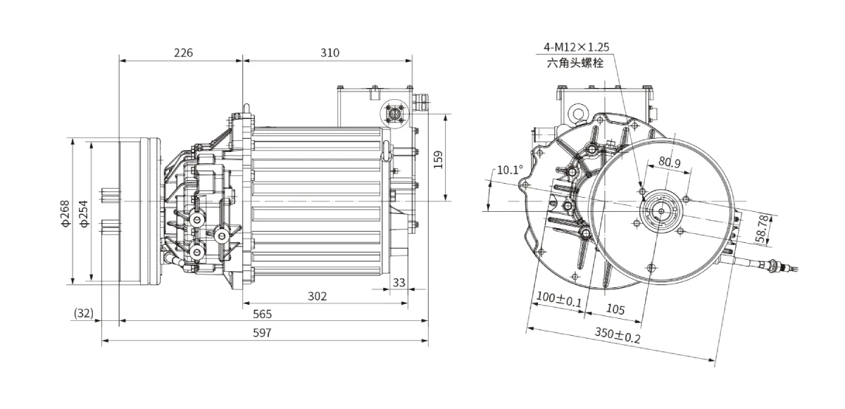 60kW _115kW electric motor for pickup truck