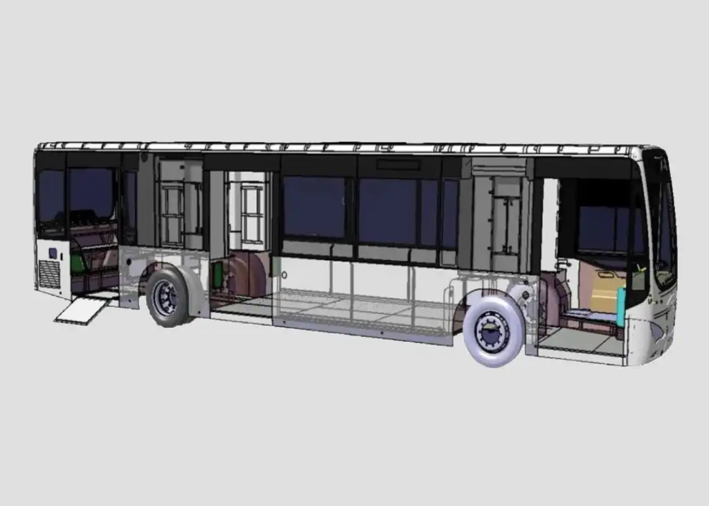 compact and lightweight design for electric bus powertrain structure