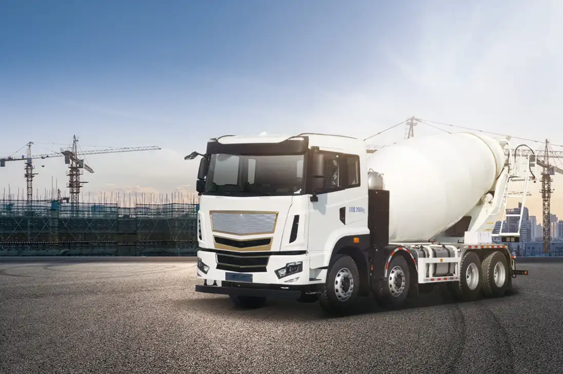 range extended concrete mixer truck with the range extender system